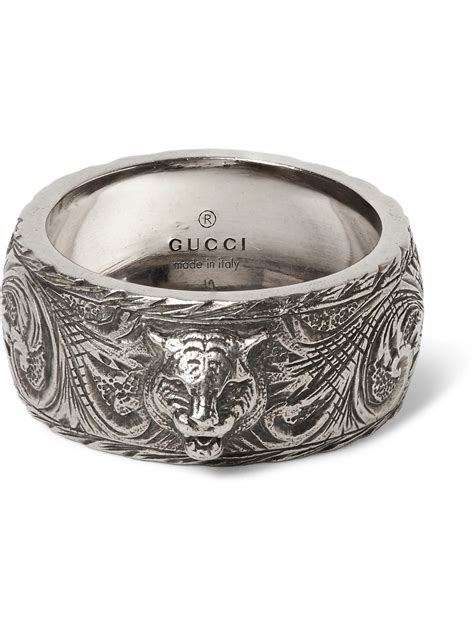 gucci embellished black ring|Gucci silver band ring.